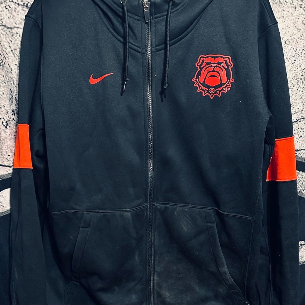 Mens Georgia Bulldog Nike Hoodie Zip Up Long Sleeve size Large